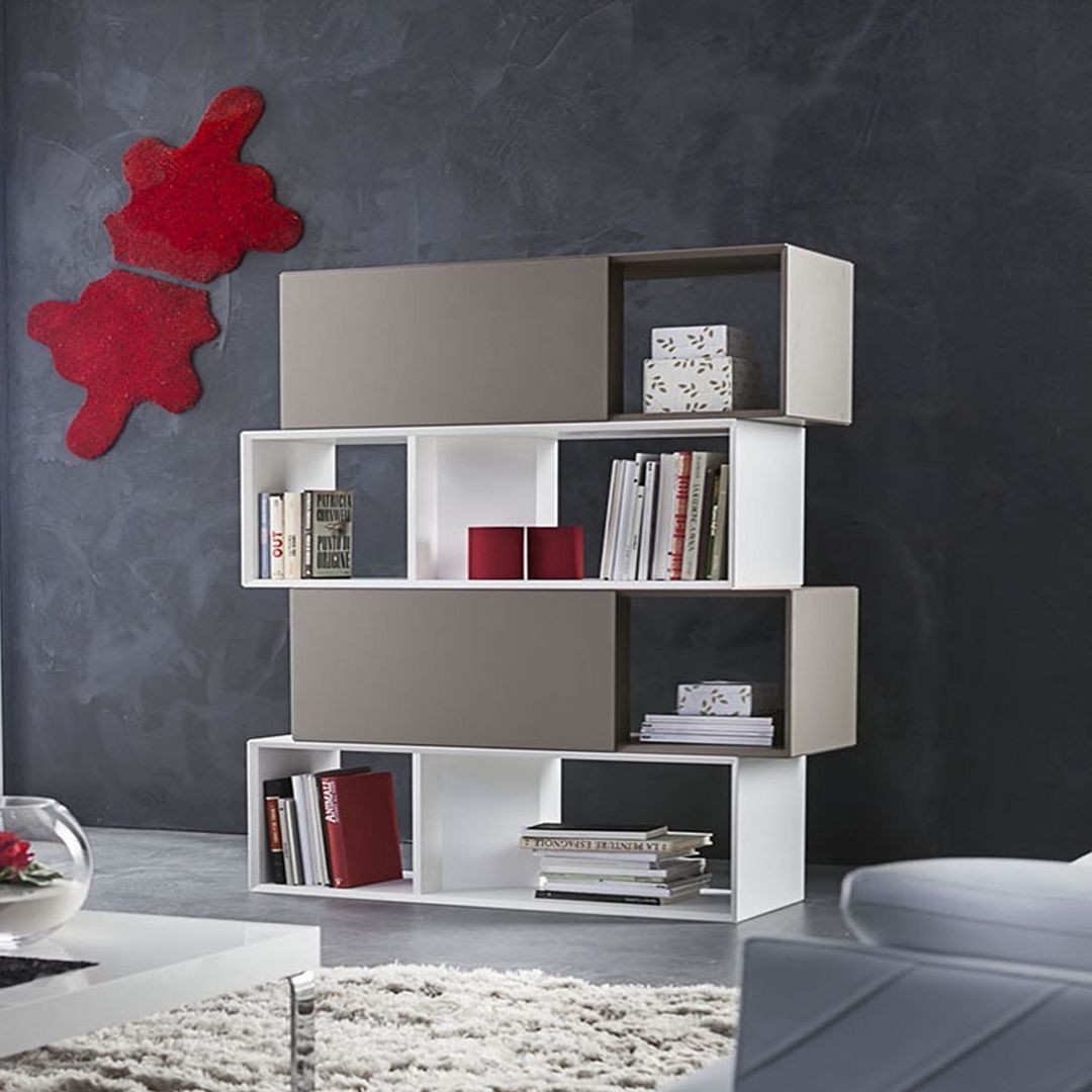 'Lego' Contemporary free standing double-faced bookcase by La Primavera homify Salas de estilo moderno Almacenamiento