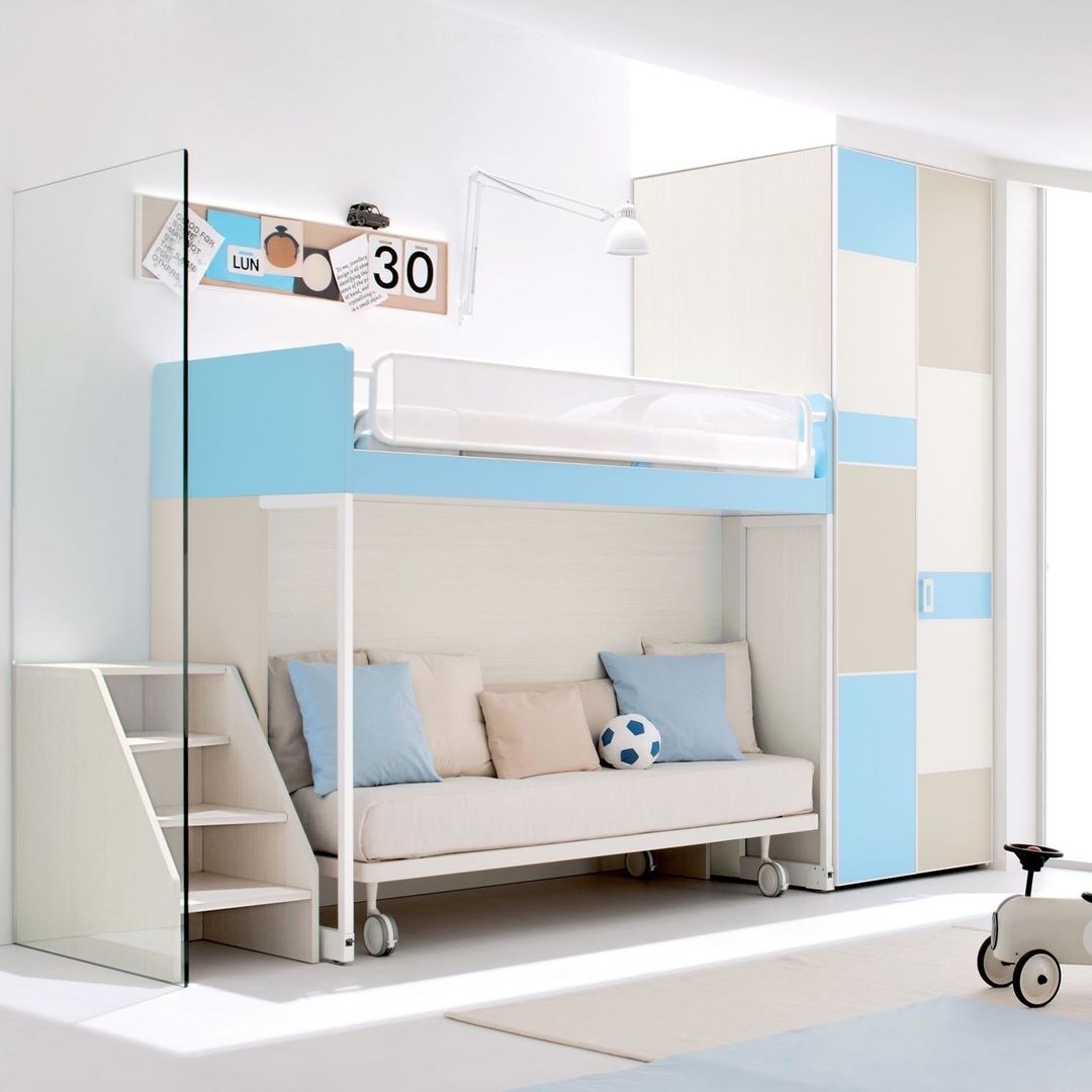 'White' Contemporary bedroom furniture set by Clever homify Stanza dei bambini moderna Letti & Culle