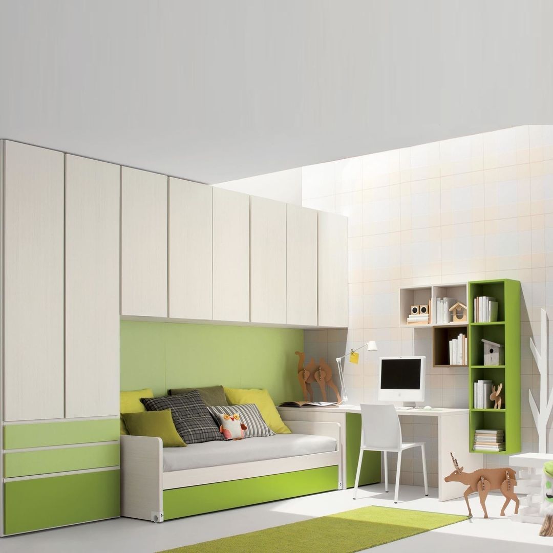 'Green' Kid's bedroom furniture set by Clever homify Chambre d'enfant moderne Lits & Berceaux