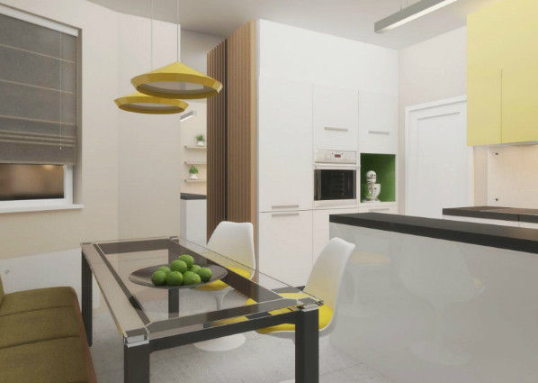 Проект кухни в доме серии П44Т с эркером, ID project ID project Cocinas modernas: Ideas, imágenes y decoración