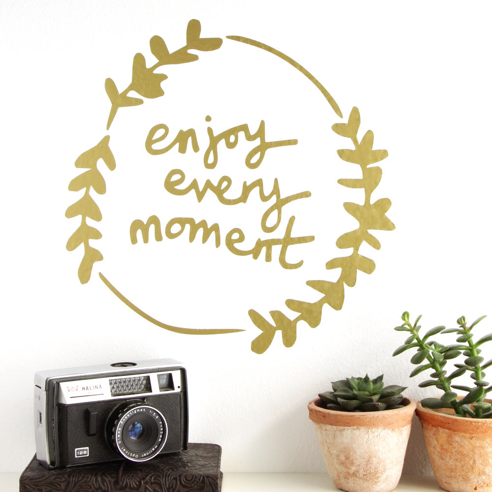 'Enjoy Every Moment' Wall Sticker Kutuu Country style walls & floors Wall tattoos