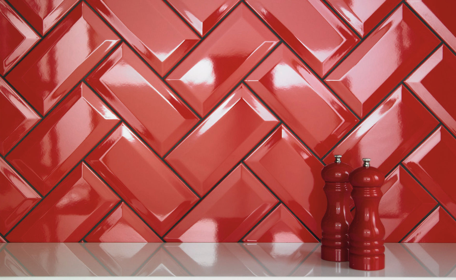 Bevel Brick Ceramic Kitchen Tiles The London Tile Co. Стены и пол в стиле модерн Плитка