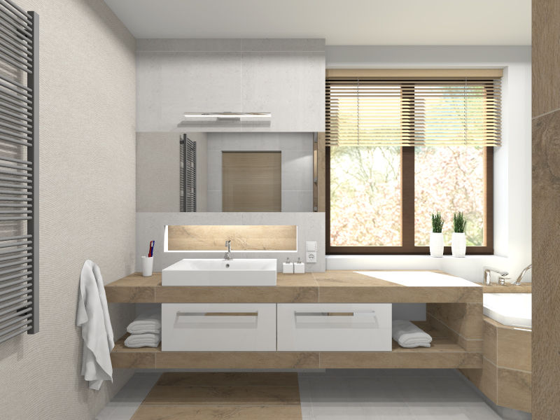 Projekt łazienki, Tomasz Korżyński Design Tomasz Korżyński Design Modern style bathrooms Tiles