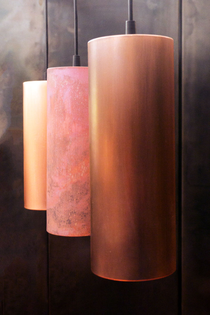 Copper Barrel Lamps, METAL INTERIOR METAL INTERIOR Living room Copper/Bronze/Brass Lighting