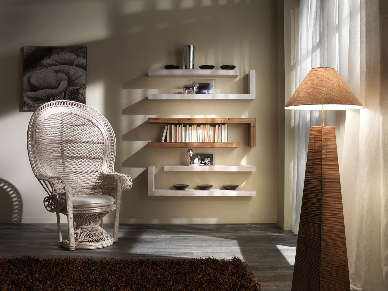 Bambusmöbel, Rattania GmbH Rattania GmbH Mediterranean style living room Shelves