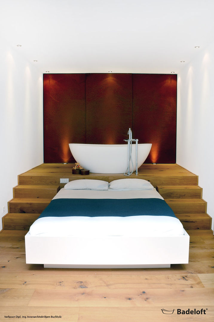 Edle freistehende Badewannen für luxuriöse Badezimmer, Badeloft - Badewannen und Waschbecken aus Mineralguss und Marmor Badeloft - Badewannen und Waschbecken aus Mineralguss und Marmor Modern style bathrooms Bathtubs & showers