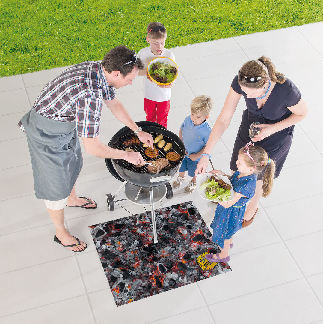 A chaque loisirs son tapis : vélo, moto, barbecue, jeux..., ITAO ITAO Jardines de estilo ecléctico Barbacoas