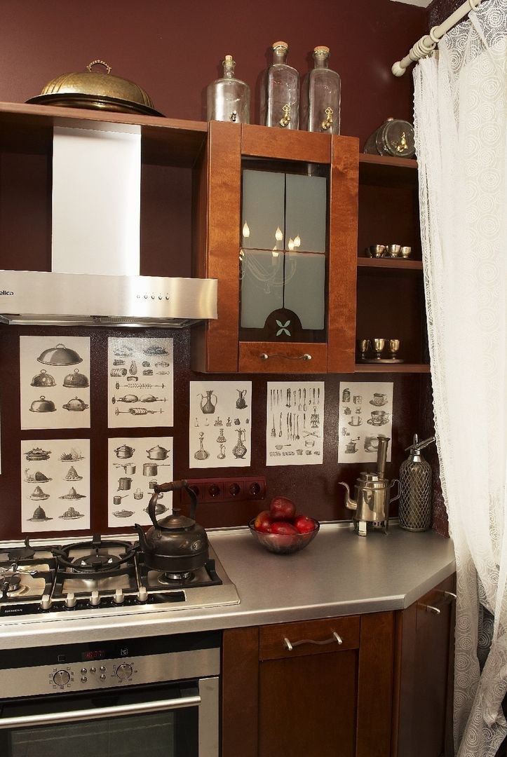 Квартира в старом московском доме, Irina Tatarnikova Irina Tatarnikova Dapur Gaya Eklektik Cabinets & shelves