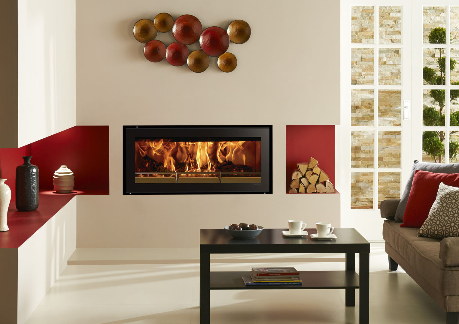 Riva Studio Studio 2 Edge Stovax Heating Group Salones de estilo mediterráneo Chimeneas y accesorios