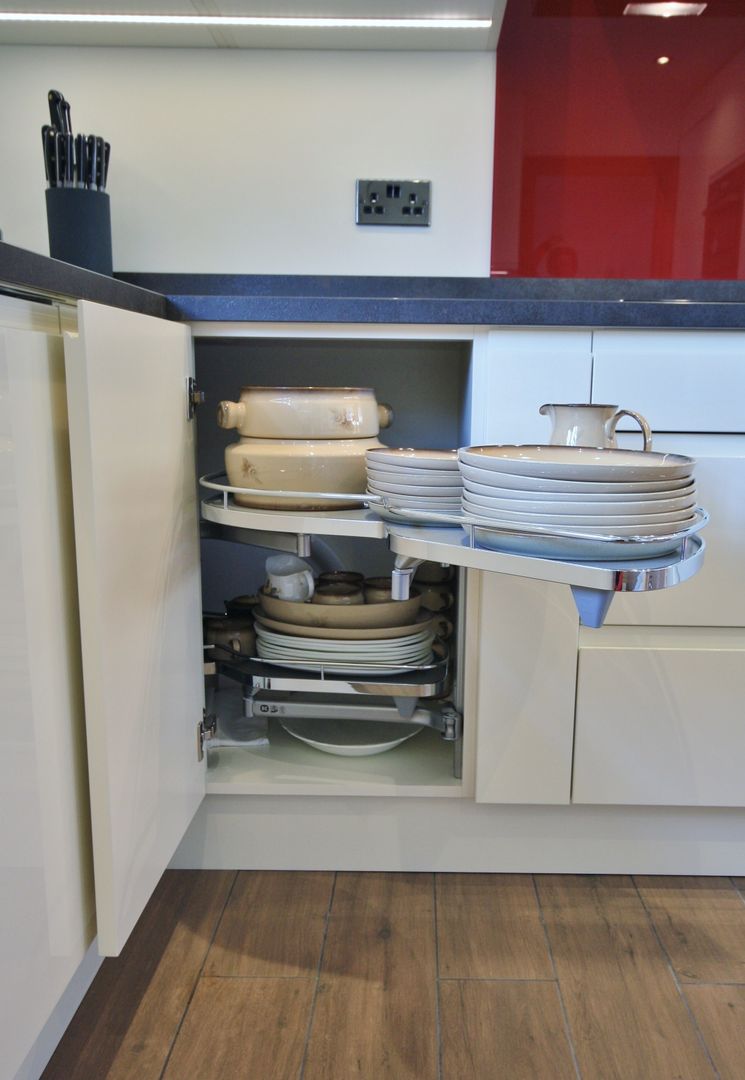 Storage space solution pull out drawers great for reaching to the back of the cupboard without the need to get on your knees Kitchencraft Modern kitchen