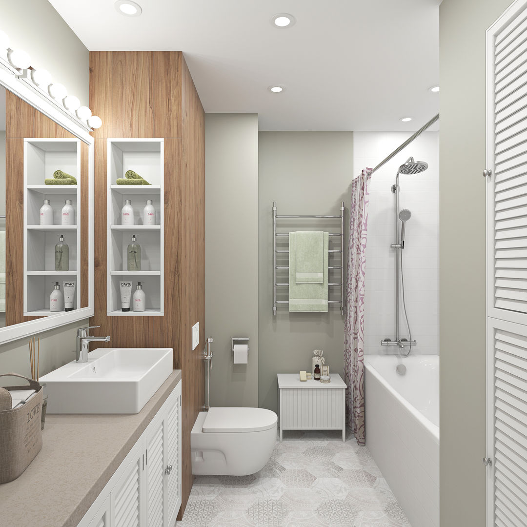 Скандинавское настроение, Ekaterina Donde Design Ekaterina Donde Design Scandinavian style bathroom