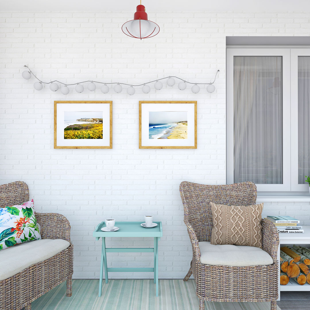 Скандинавское настроение, Ekaterina Donde Design Ekaterina Donde Design Scandinavian style balcony, veranda & terrace