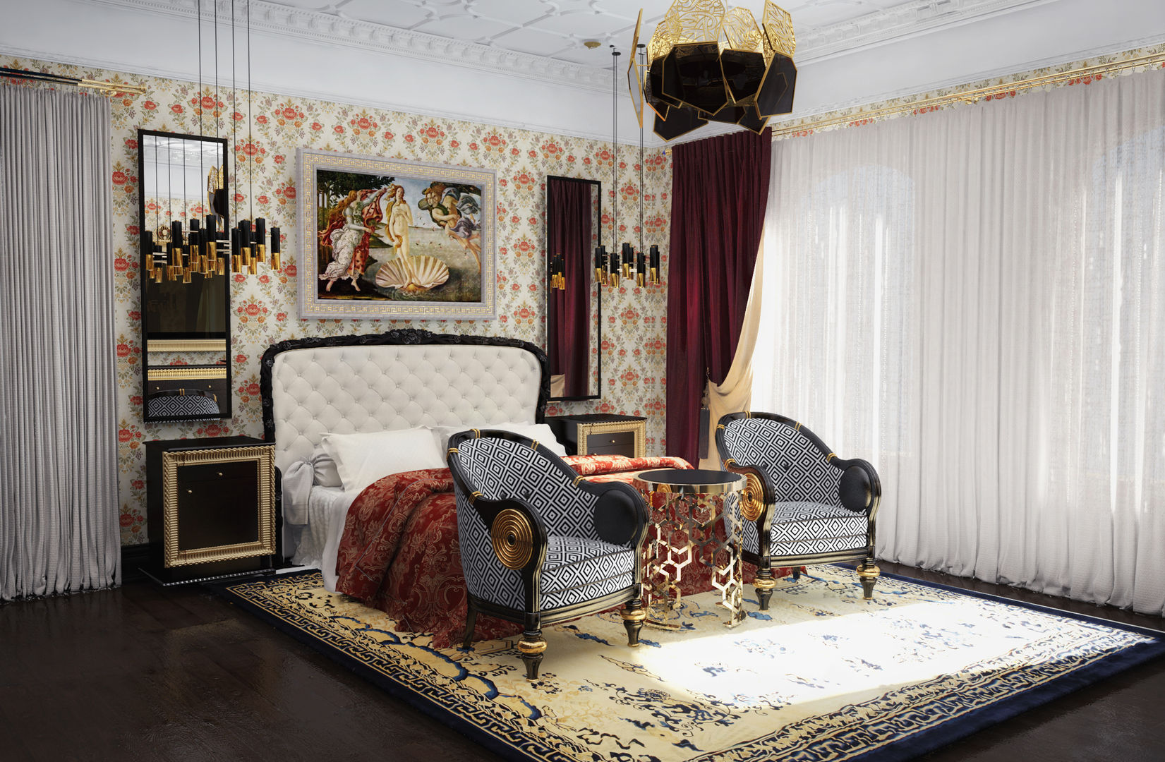 Спальня в классическом стиле, Настасья Евглевская Настасья Евглевская Phòng ngủ phong cách kinh điển