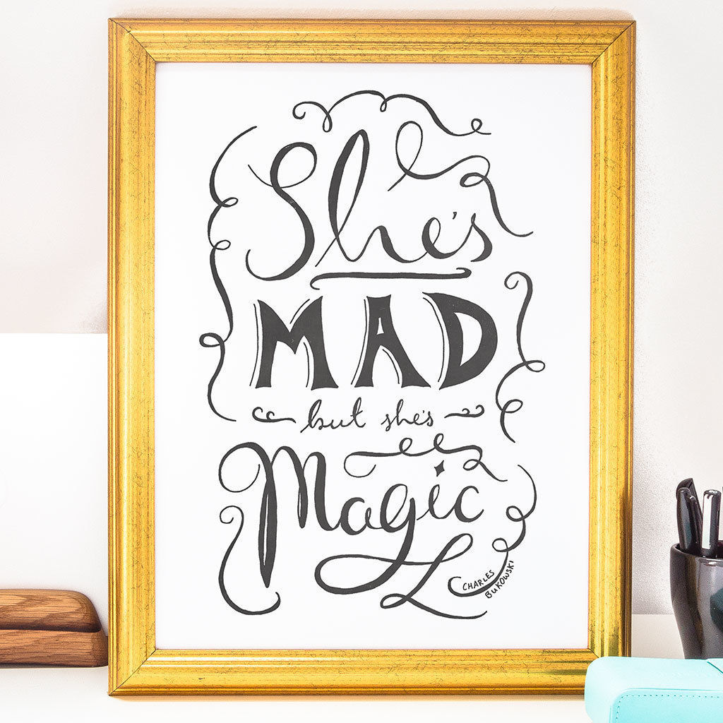 SHE'S MAD BUT SHES MAGIC PRINT homify Other spaces Pictures & paintings