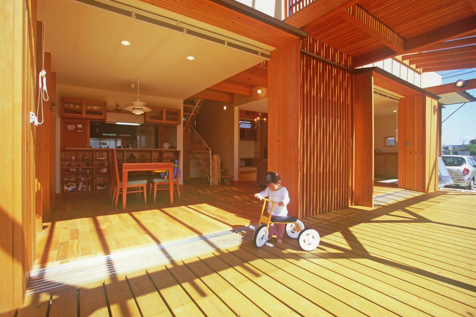 北外山の家, 風建築工房 風建築工房 Scandinavian style balcony, porch & terrace