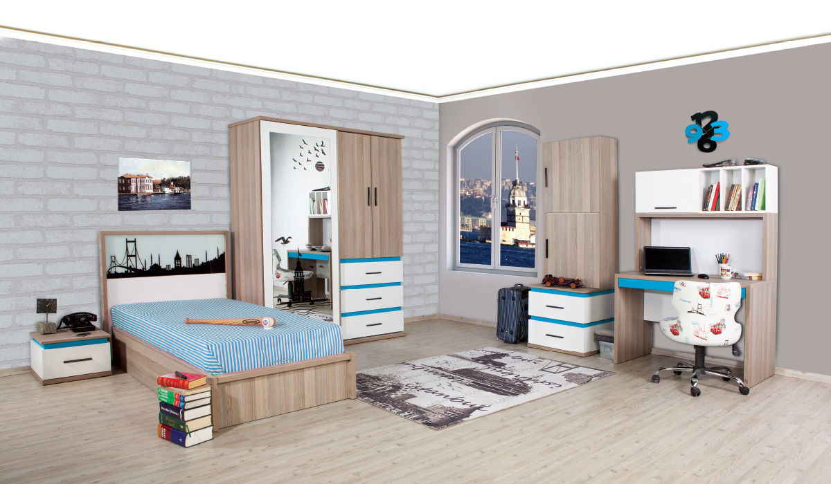 Istanbul Youth Room Set, Alım Mobilya Alım Mobilya Dormitorios infantiles de estilo minimalista Armarios y cómodas