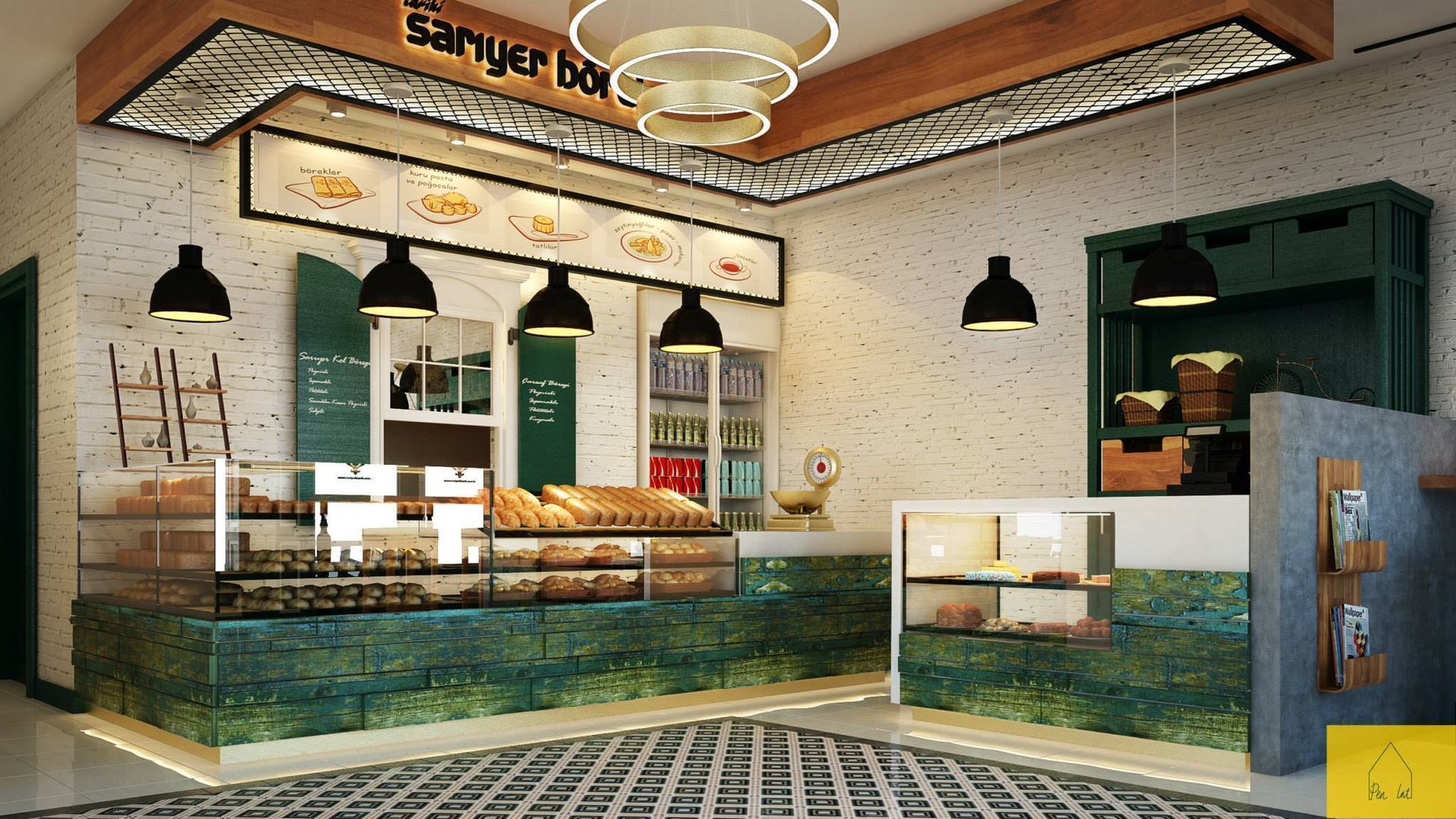 Tarihi Sarıyer Börek - Konsept Tasarımı, Penintdesign İç Mimarlık Penintdesign İç Mimarlık Espacios comerciales Restaurantes