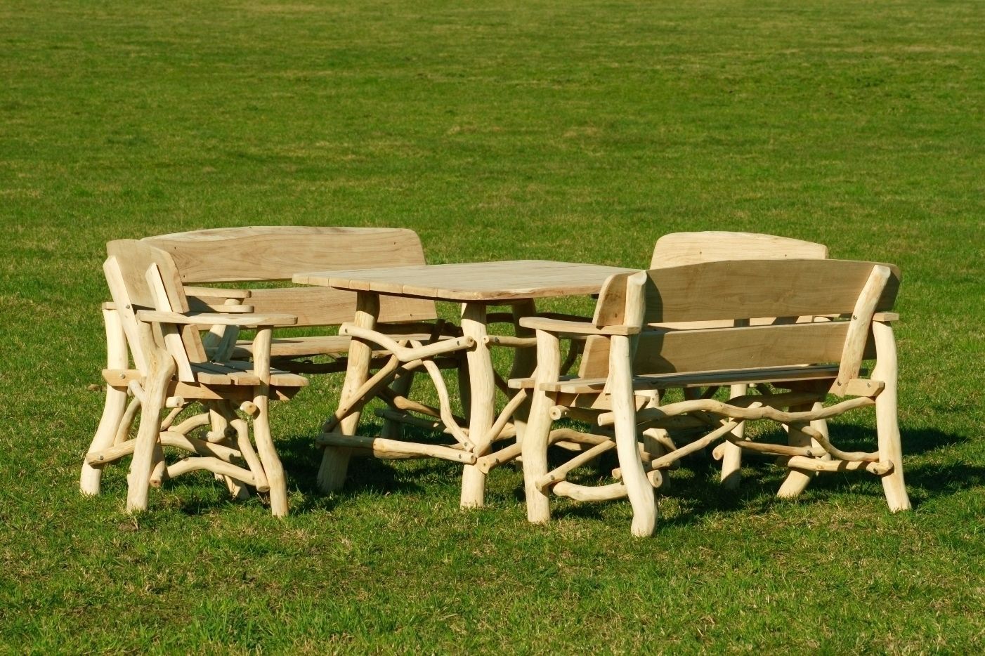 komplet dębowy, Drewnopol Drewnopol Rustic style garden Furniture