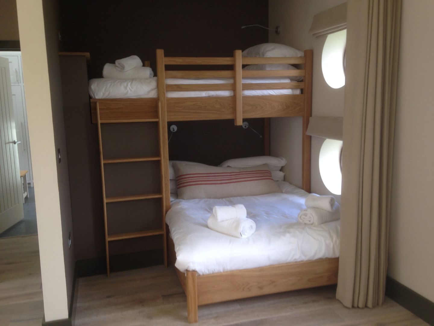 Single and double beds made as bunk beds Broad and Turner Classic style bedroom Beds & headboards