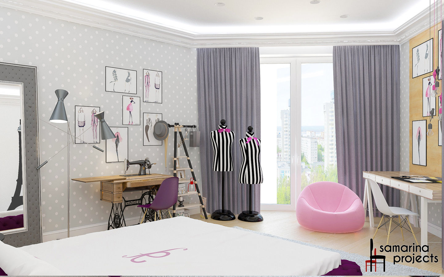 Дизайн квартиры "Геометрия цвета", Samarina projects Samarina projects غرفة الاطفال