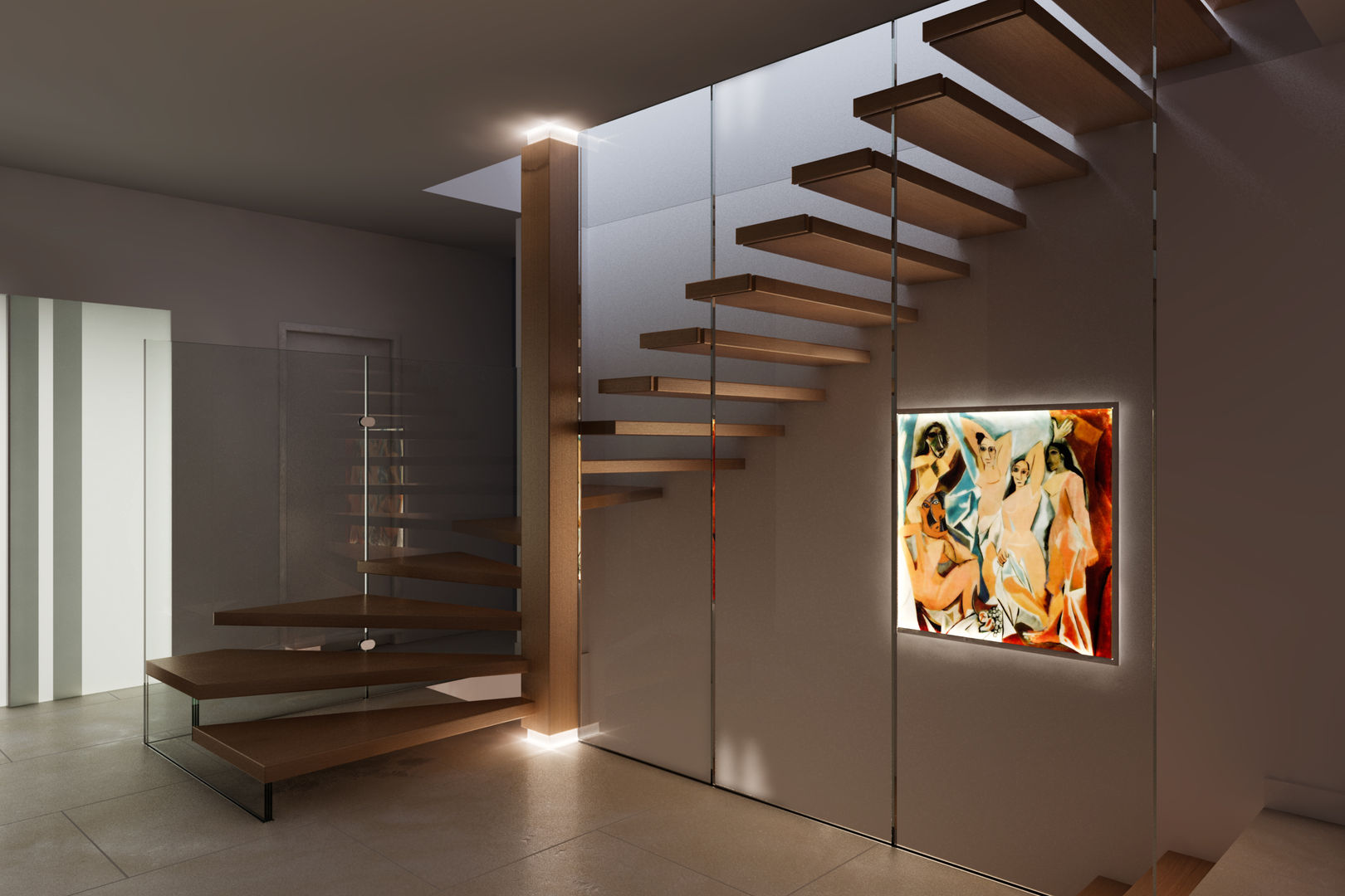 homify Modern Corridor, Hallway and Staircase