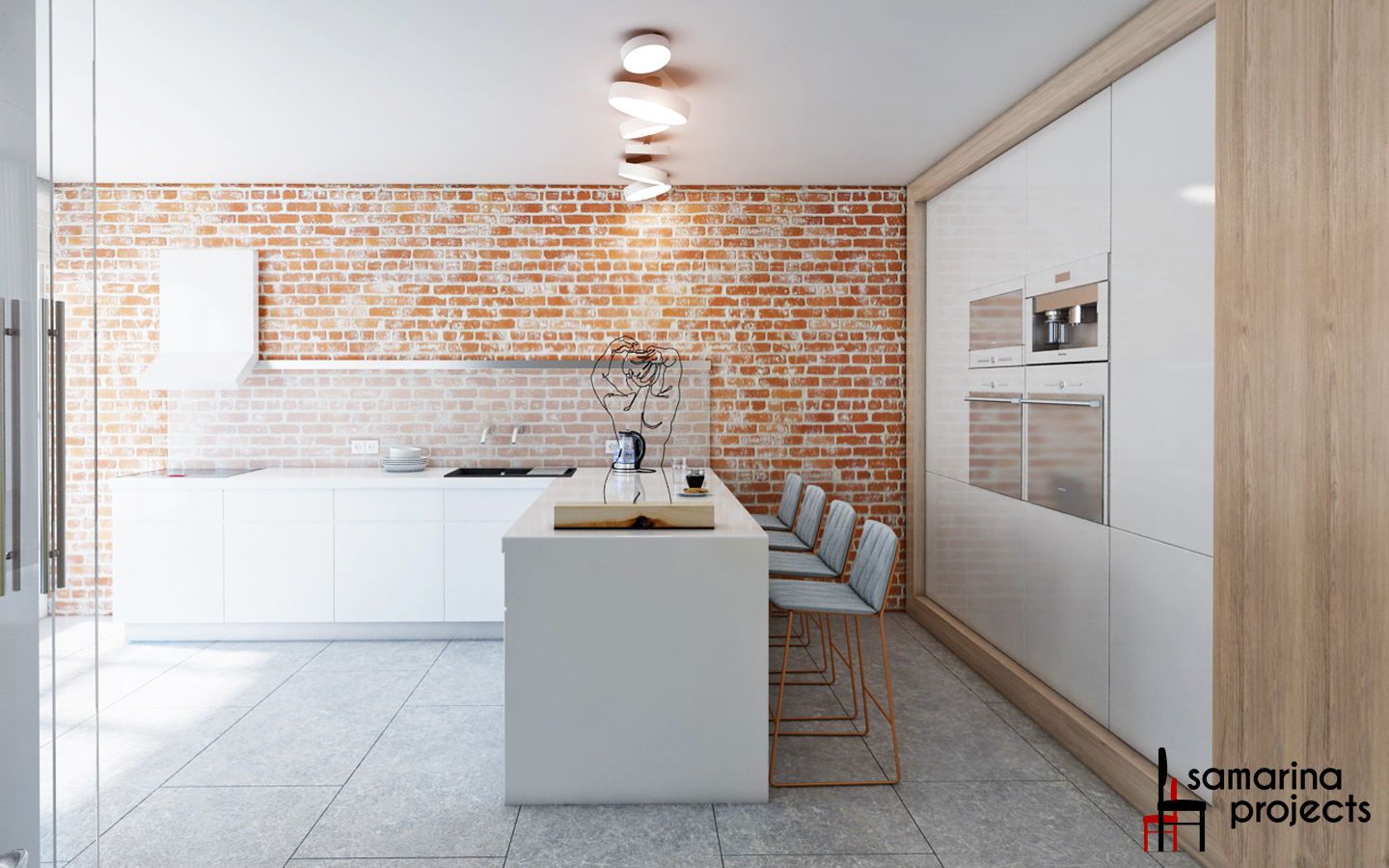 Дизайн квартиры "Сочные акценты", Samarina projects Samarina projects Minimalist kitchen