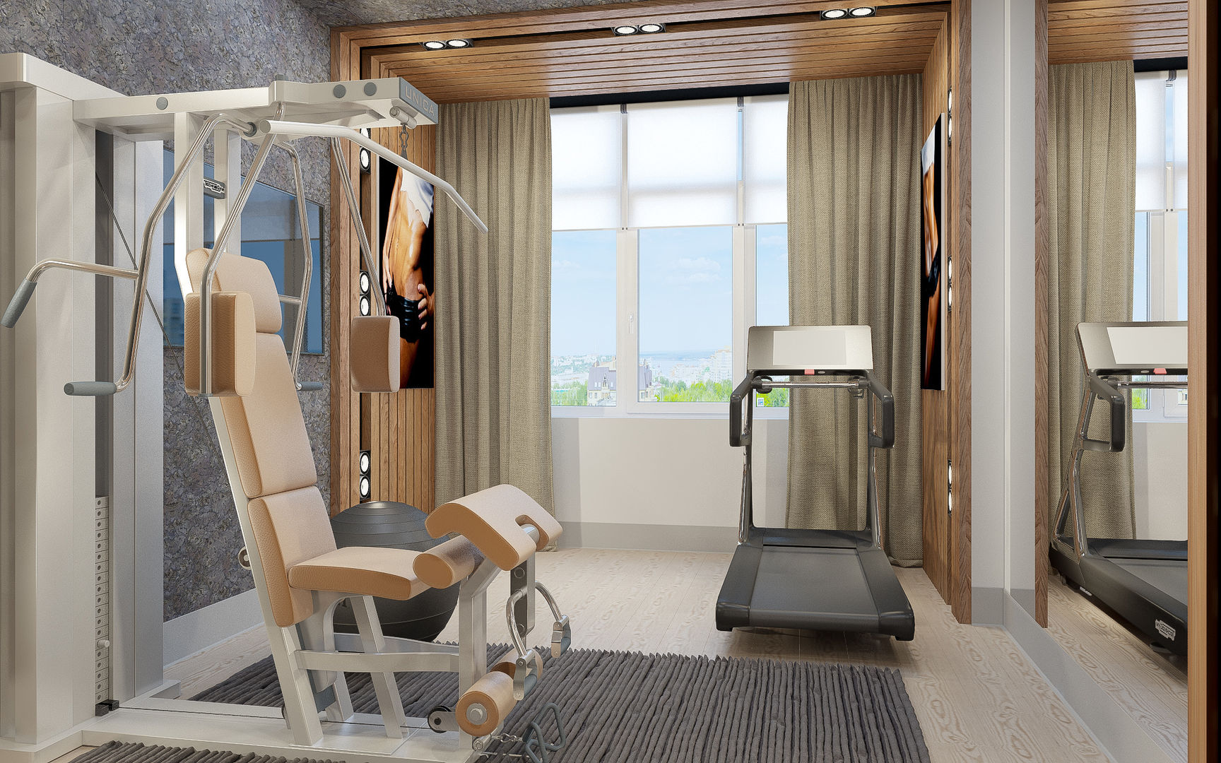 Дизайн квартиры "Гармония цвета", Samarina projects Samarina projects Minimalist gym