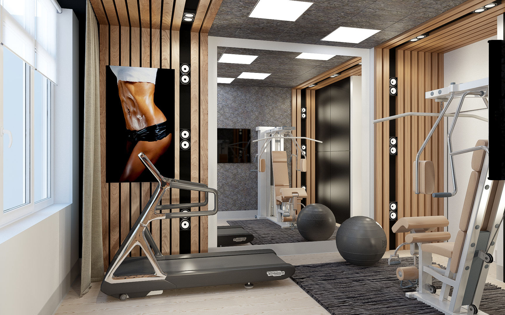 Дизайн квартиры "Гармония цвета", Samarina projects Samarina projects Minimalist style gym