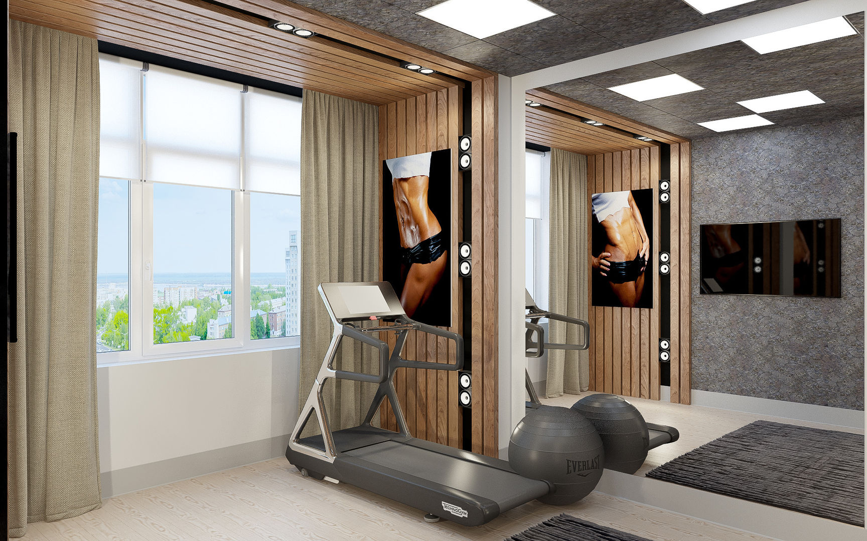 Дизайн квартиры "Гармония цвета", Samarina projects Samarina projects Minimalistischer Fitnessraum