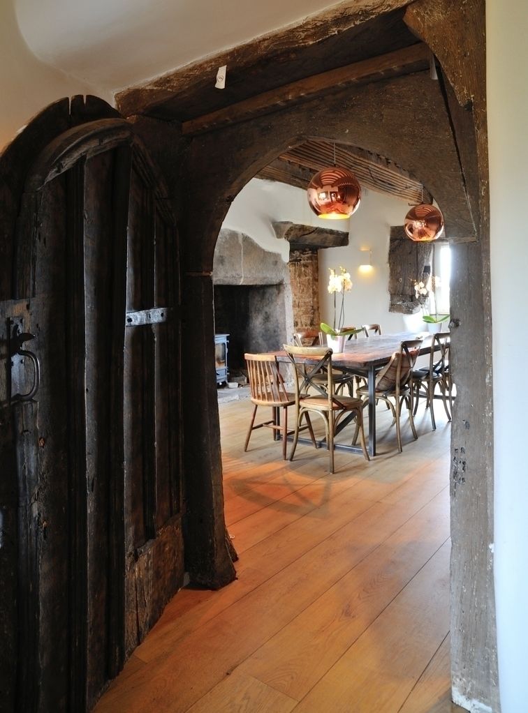 Coldbrook Farm, Monmouthshire, Hall + Bednarczyk Architects Hall + Bednarczyk Architects Sala da pranzo rurale