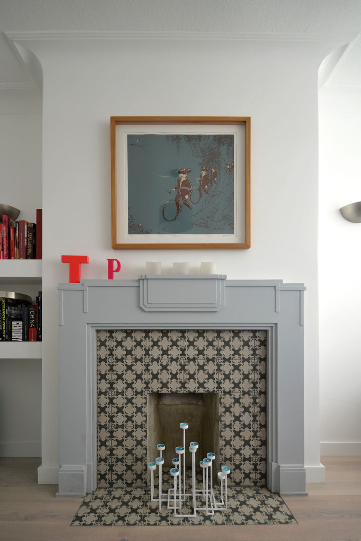 Broxholm Road - New fireplace interior photograph Selencky///Parsons Salas modernas Chimeneas y accesorios