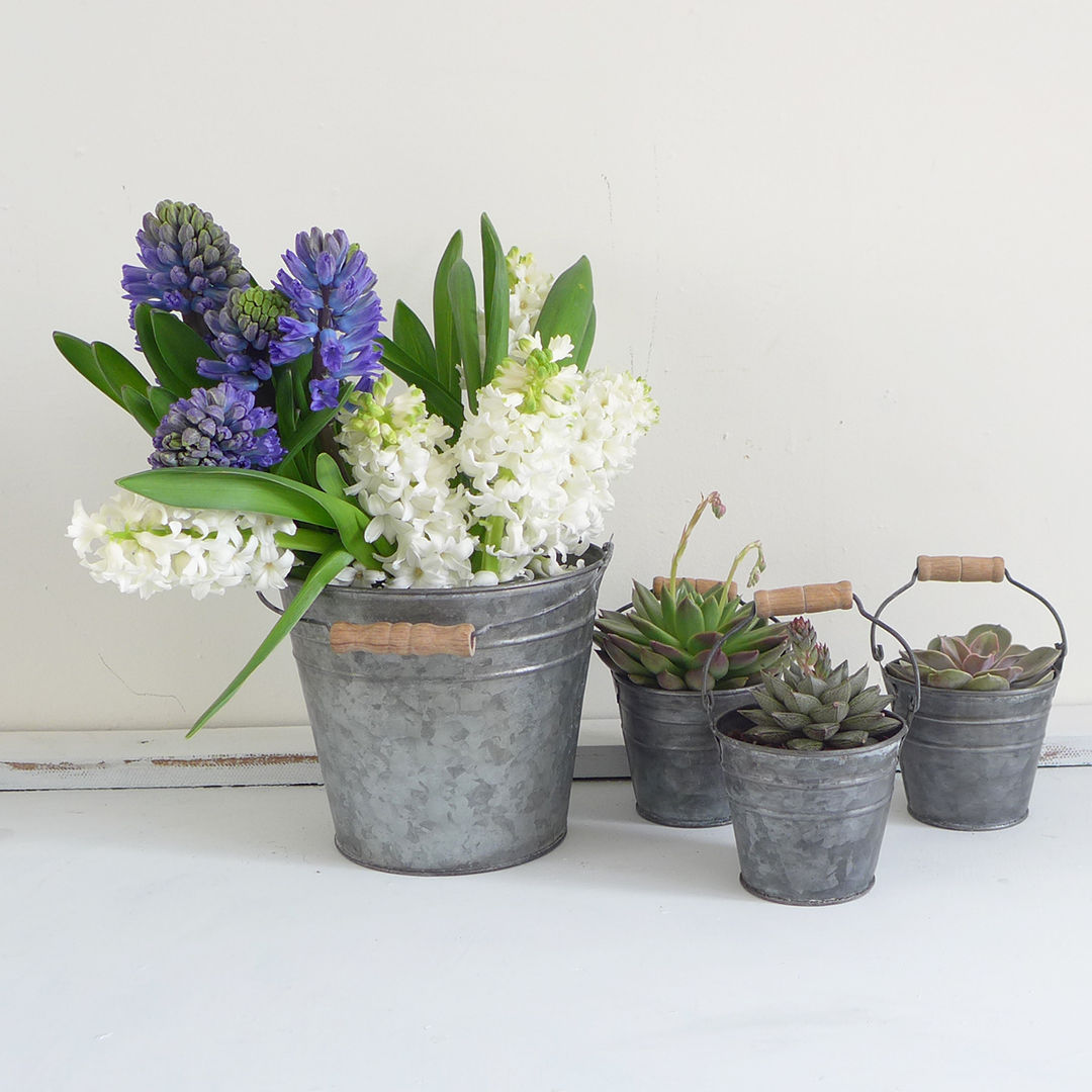 Zinc Metal Bucket Lilac Coast Landelijke tuinen Bloempotten & vazen