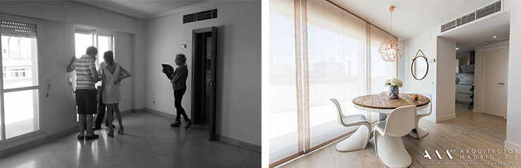 Antes y después en reforma de piso ático en Madrid Arquitectos Madrid 2.0