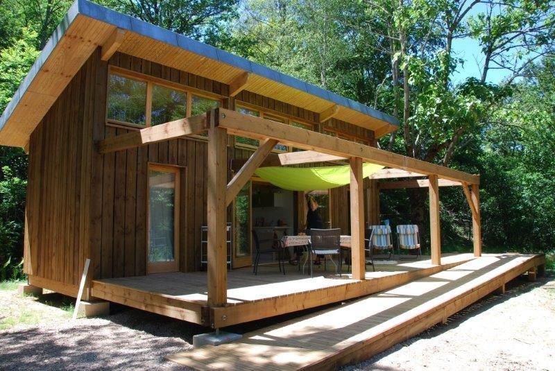 Habitat de loisir en bois - camping les Clots mirandol - bourgnounac, ...architectes ...architectes مساحات تجارية فنادق