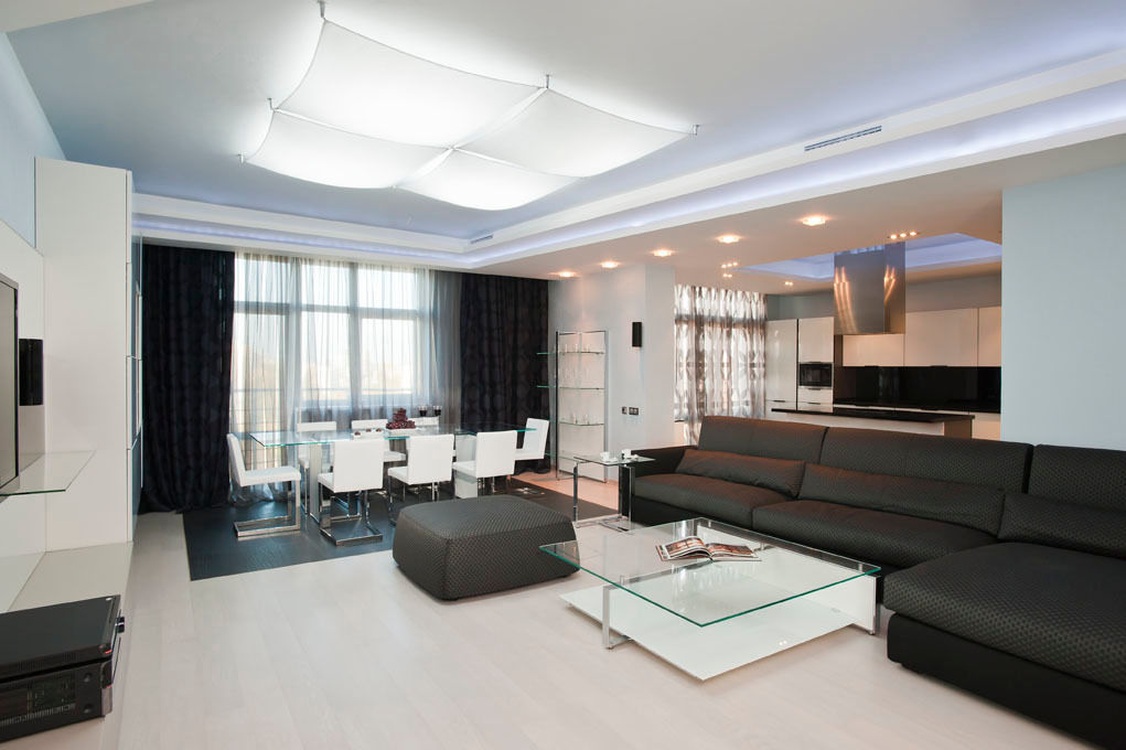 Дизайн квартиры "Квартира для современной семьи" , Samarina projects Samarina projects Salones de estilo minimalista