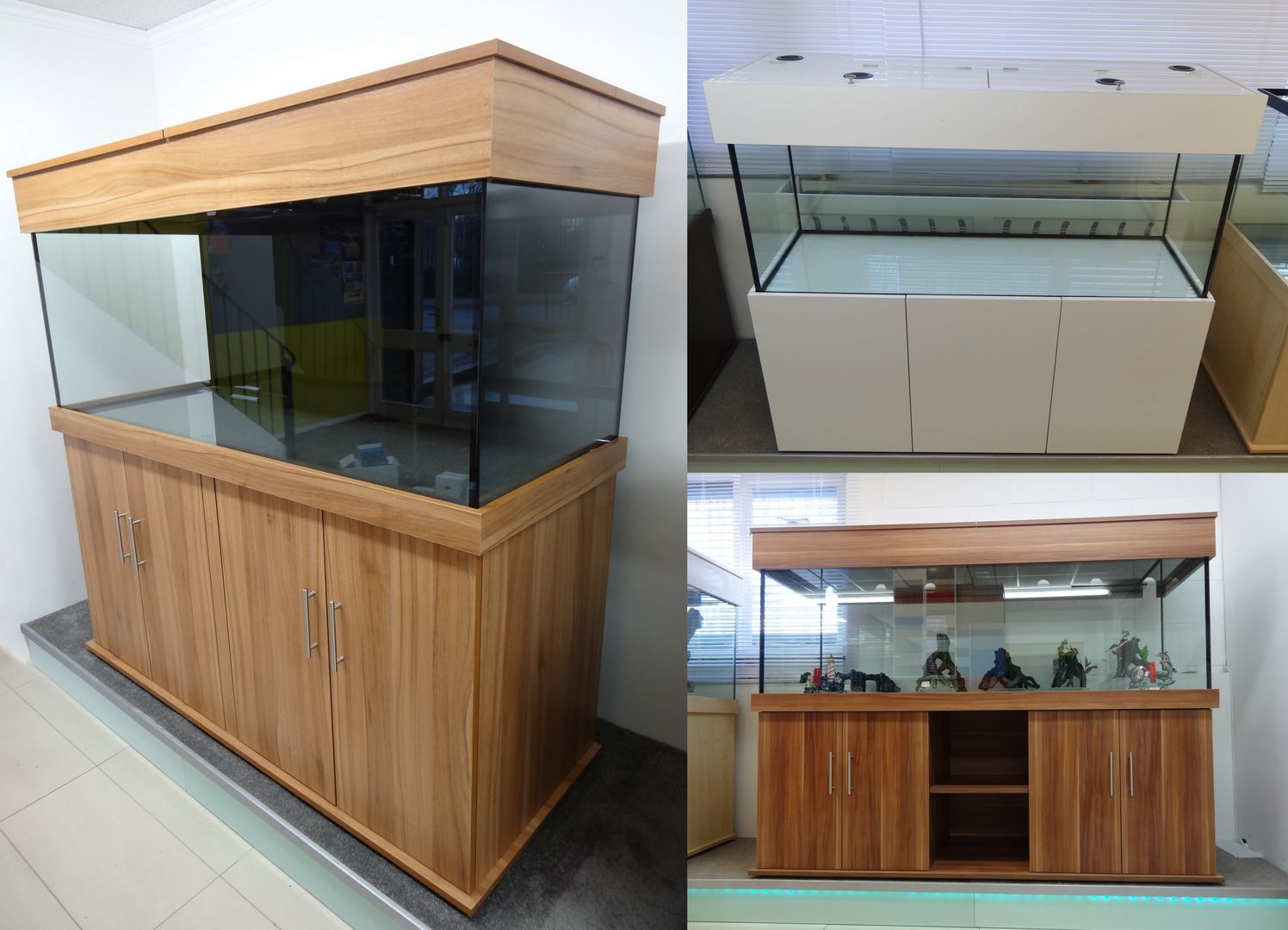 Tropical aquarium cabinet options Prime Aquariums Ltd غرفة المعيشة ديكورات واكسسوارات