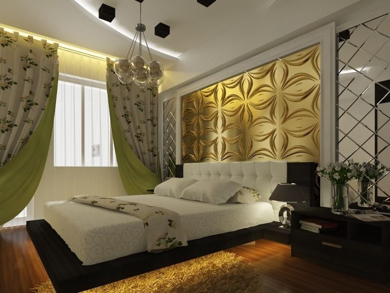 3D GOLD PANEL, Diva Yapı Diva Yapı غرفة نوم