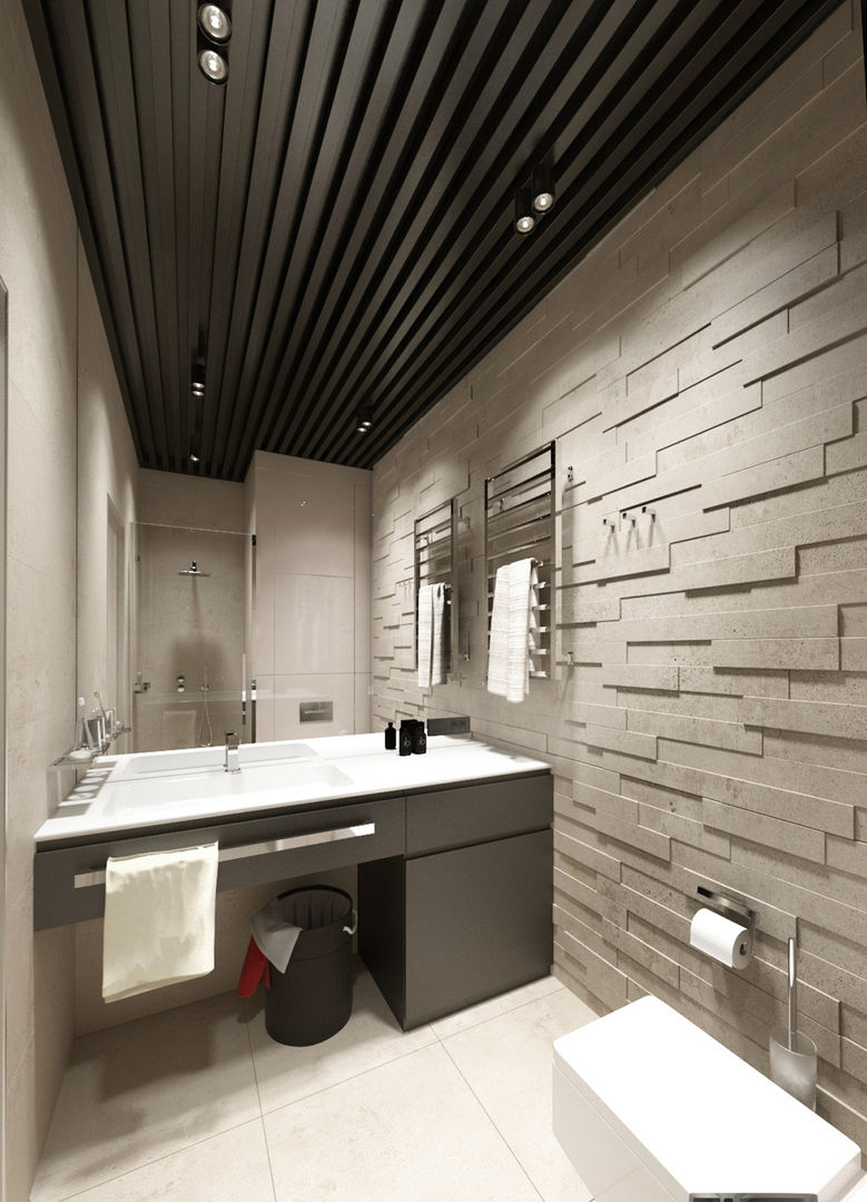 Студия для холостяка, Y.F.architects Y.F.architects Minimalist style bathroom