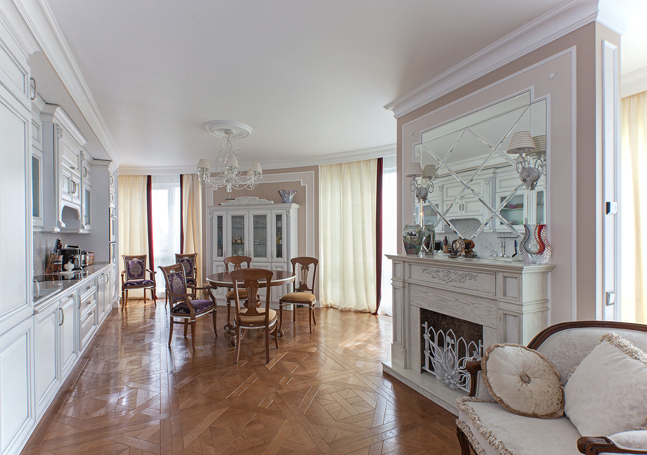 Дизайн 4-комнатной квартиры в ЖК «Дом на Давыдковской» Дизайн студия Ольги Кондратовой Кухня в классическом стиле