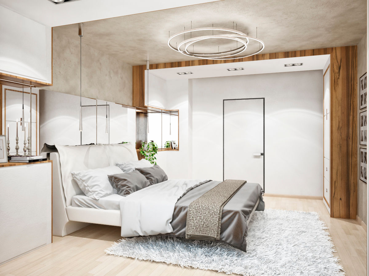 Двухэтажная квартира в современном стиле для молодой семьи , Студия архитектуры и дизайна ДИАЛ Студия архитектуры и дизайна ДИАЛ Quartos minimalistas