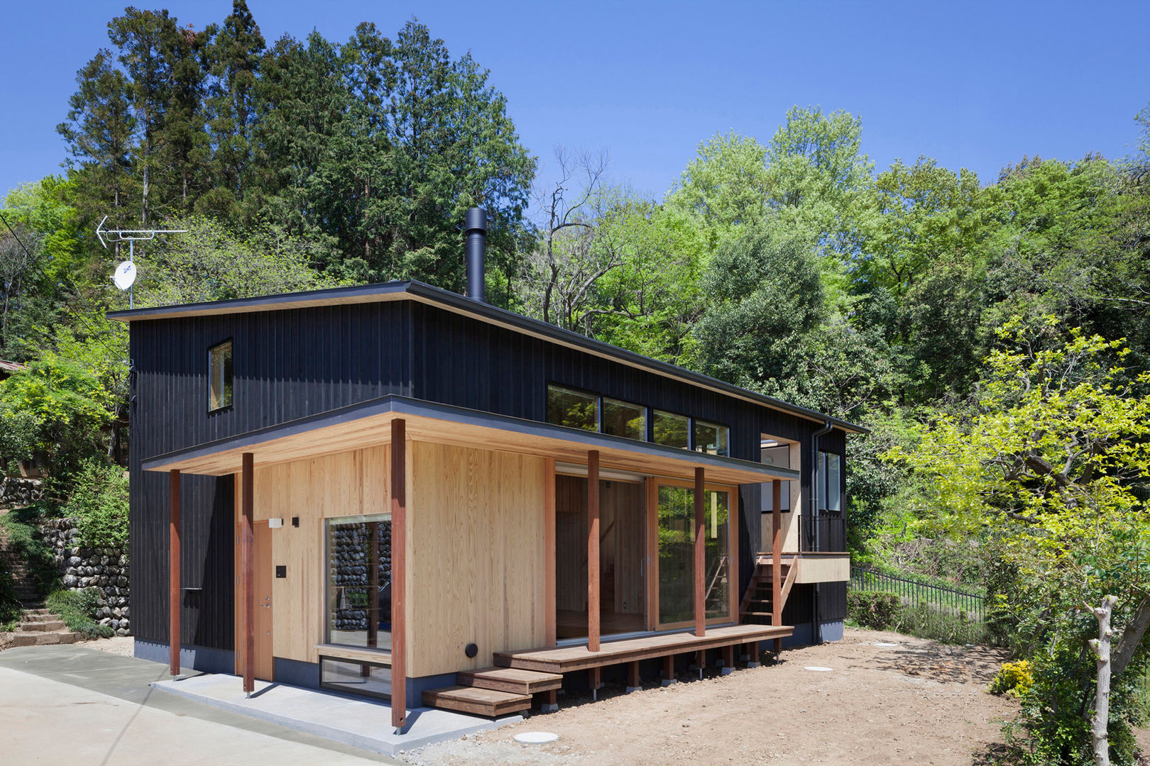 森林公園の家, HAN環境・建築設計事務所 HAN環境・建築設計事務所 Casas modernas: Ideas, imágenes y decoración Madera Acabado en madera