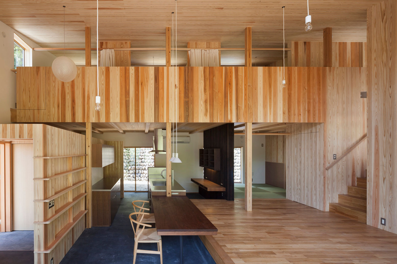 森林公園の家, HAN環境・建築設計事務所 HAN環境・建築設計事務所 Living room Wood Wood effect