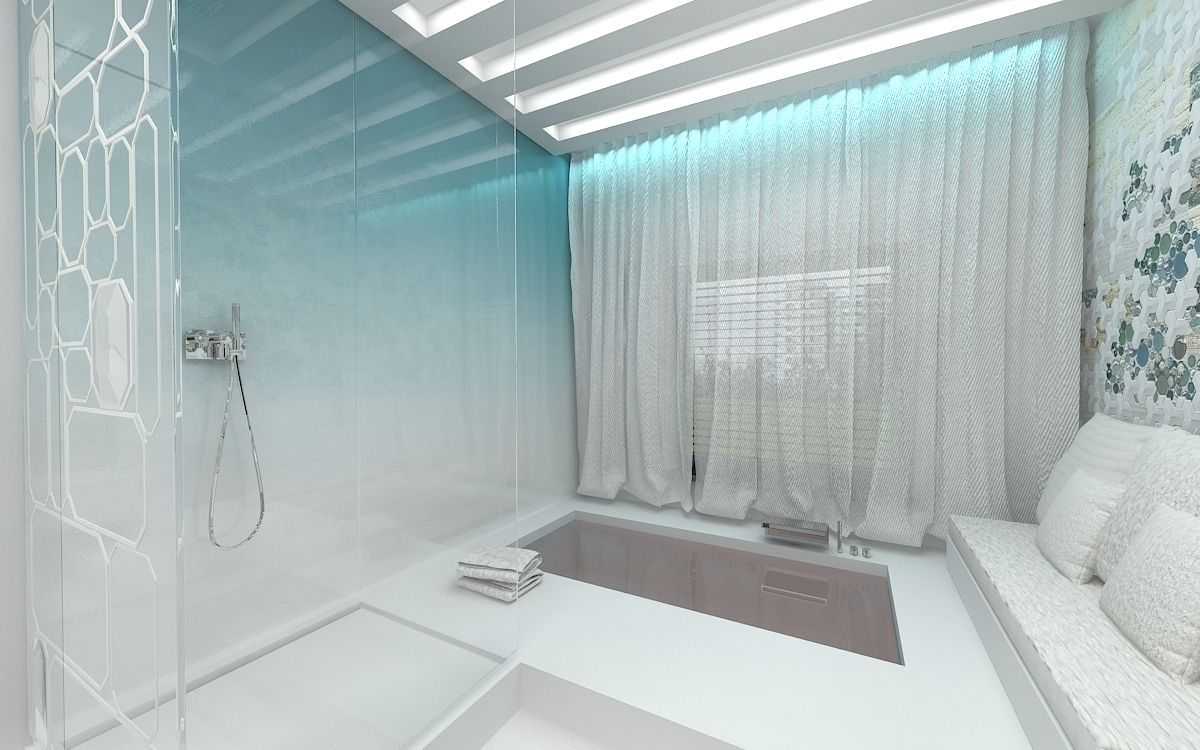 Modern bath area homify Steam Bath