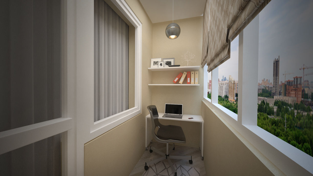 Превращение однокомнатной квартиры в двухкомнатную, дизайн-бюро ARTTUNDRA дизайн-бюро ARTTUNDRA Balcones y terrazas minimalistas