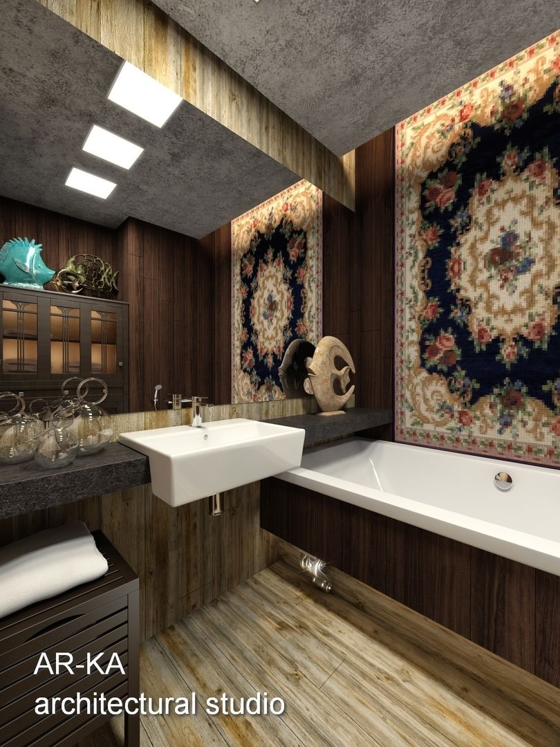 Супер - МИНИ с хорошим вкусом, AR-KA architectural studio AR-KA architectural studio Bathroom