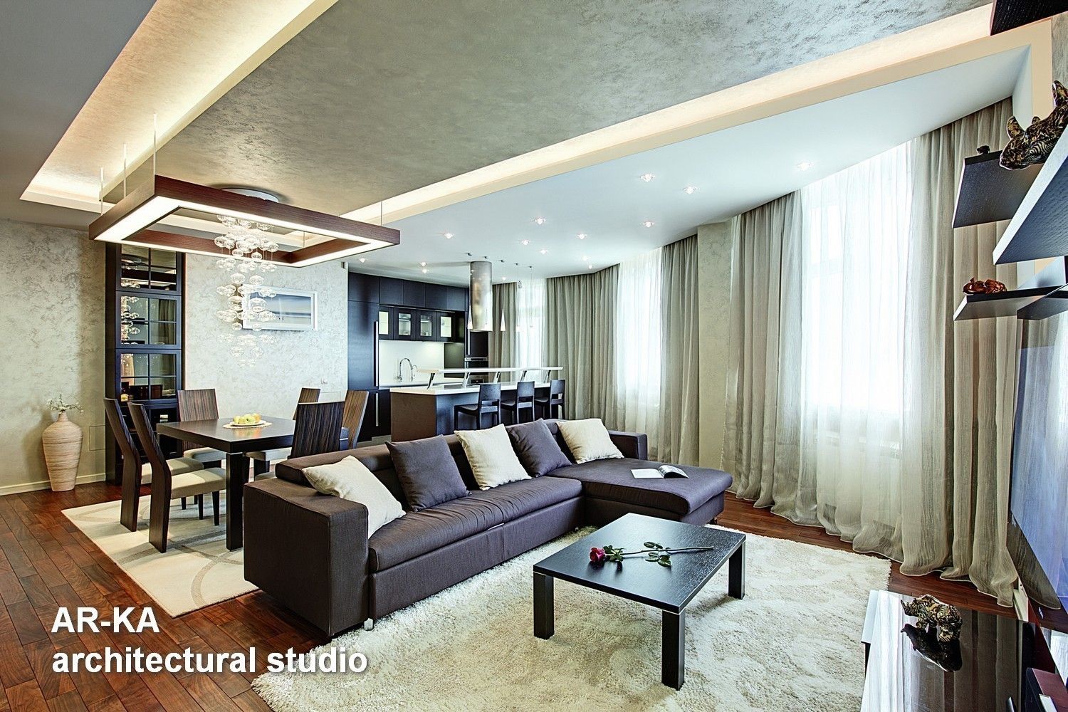 Жизнь в ШОКОЛАДЕ, AR-KA architectural studio AR-KA architectural studio Modern Living Room