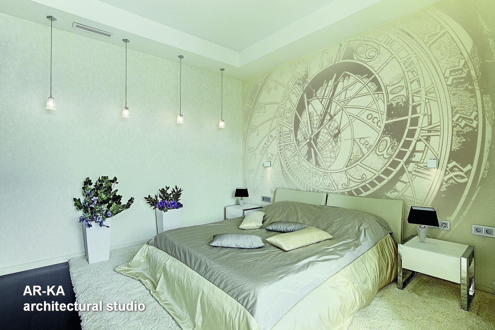 Модернизм в исторической среде AR-KA architectural studio Спальня в стиле лофт