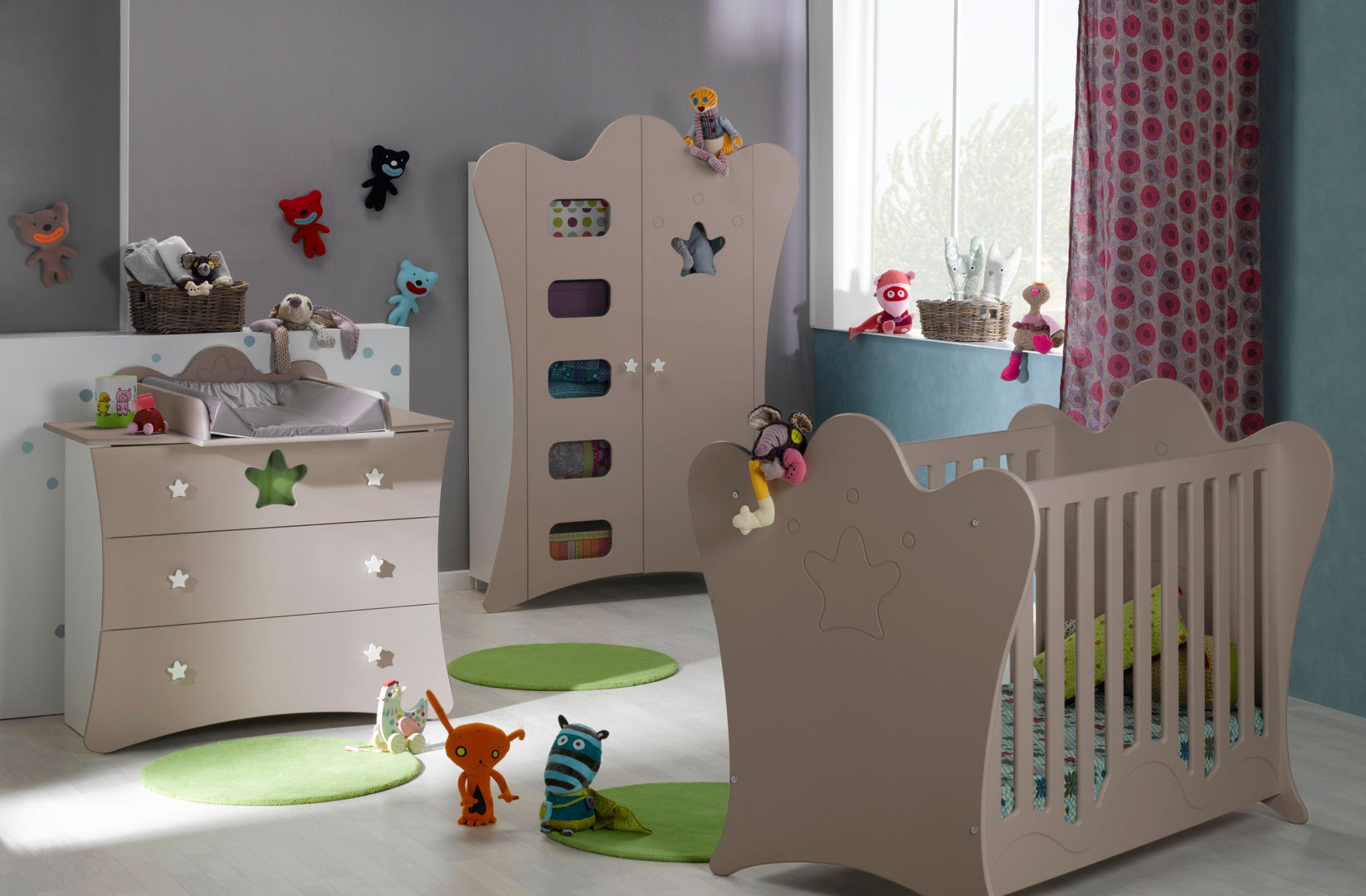 Dormitorio de bebé completo. Modelo KING en color lino Mobikids Dormitorios infantiles Camas y cunas