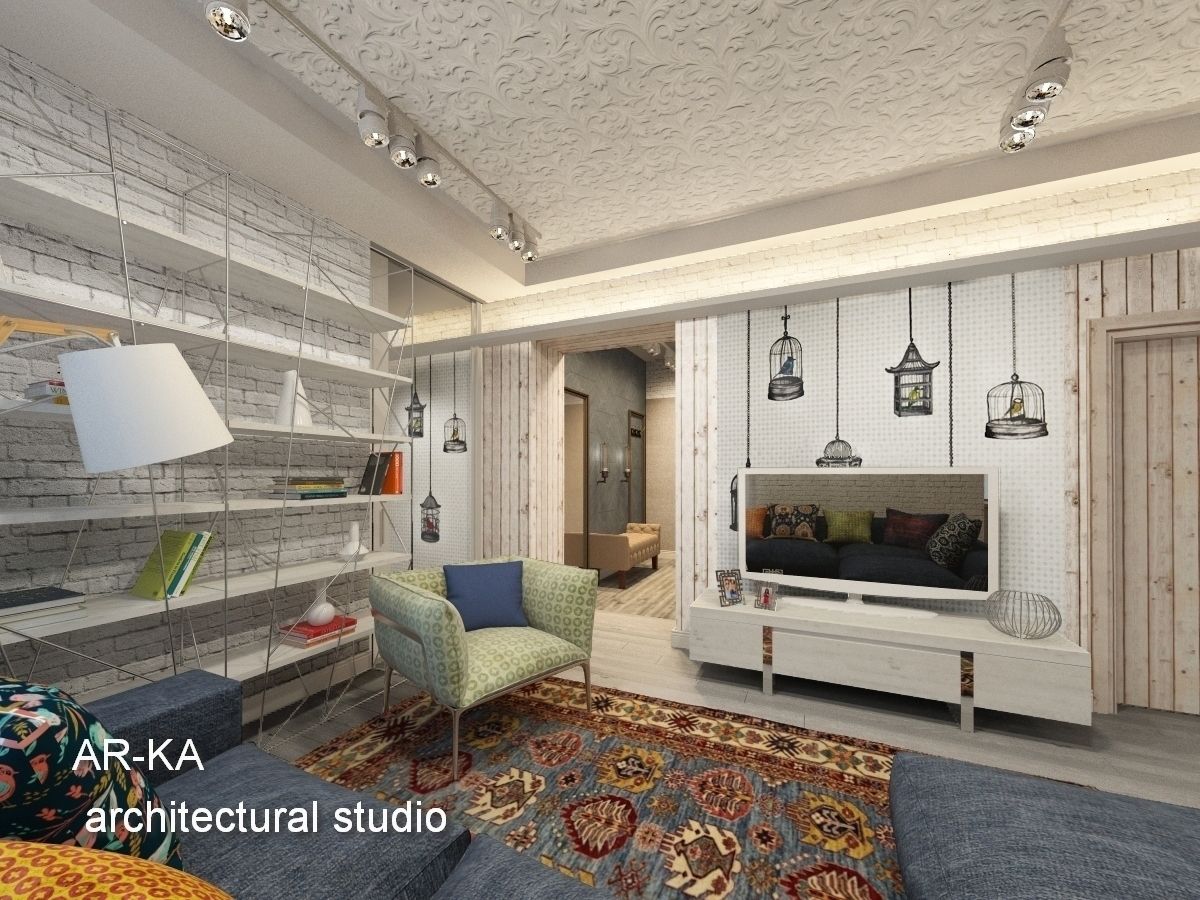 Новое виденье "Сталинки", AR-KA architectural studio AR-KA architectural studio Living room