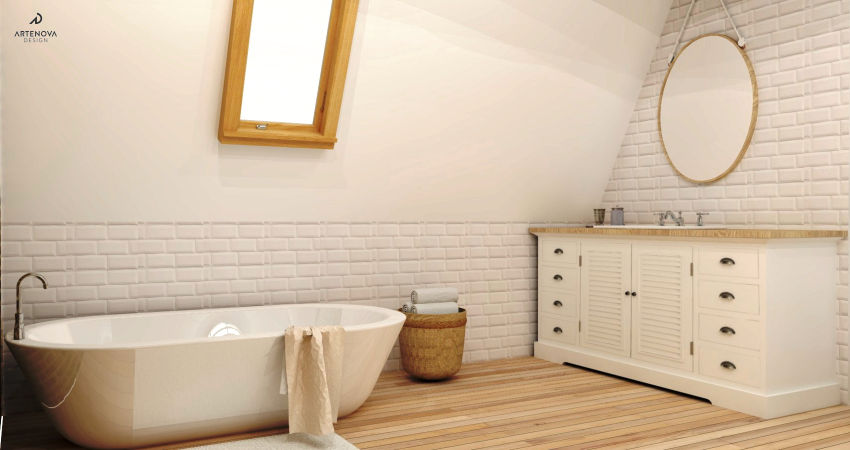 łazienka rustykalna / vintage, Artenova Design Artenova Design Kamar Mandi Gaya Rustic